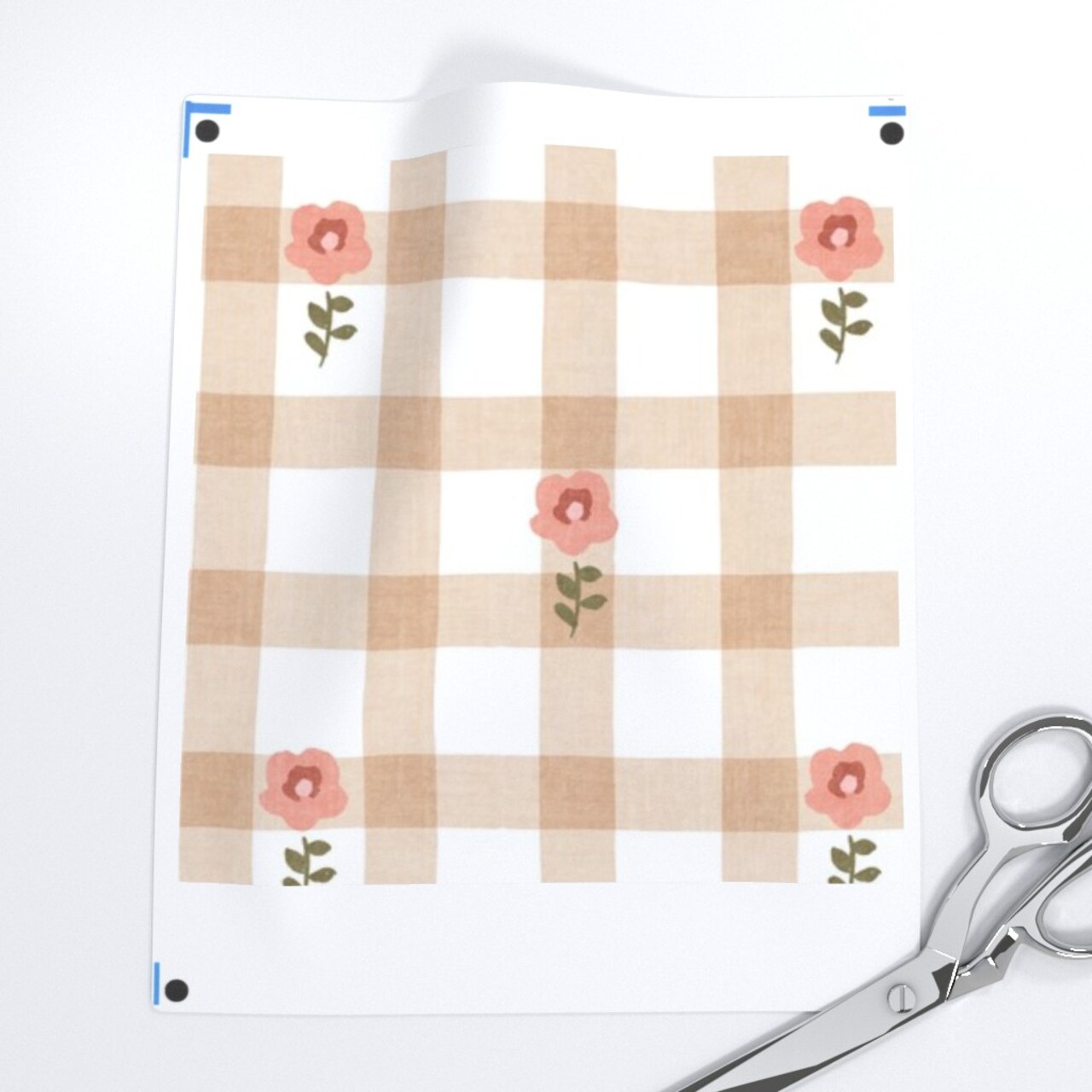 Cottagecore Farmhouse Check Classic 90S Vintage Custom Printed Fabric by Spoonflower Various Fabrics by the Yard or Fat Quarter